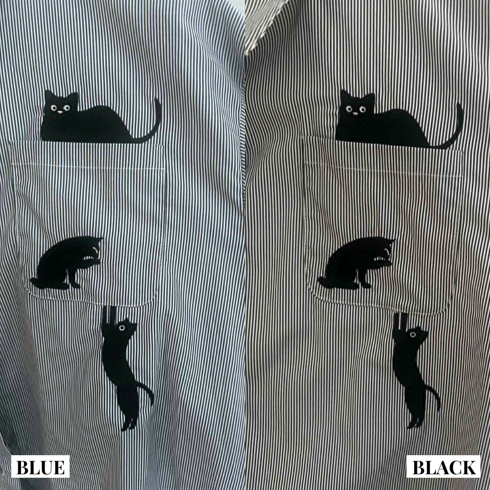 コットンシャツ(刺繍猫)