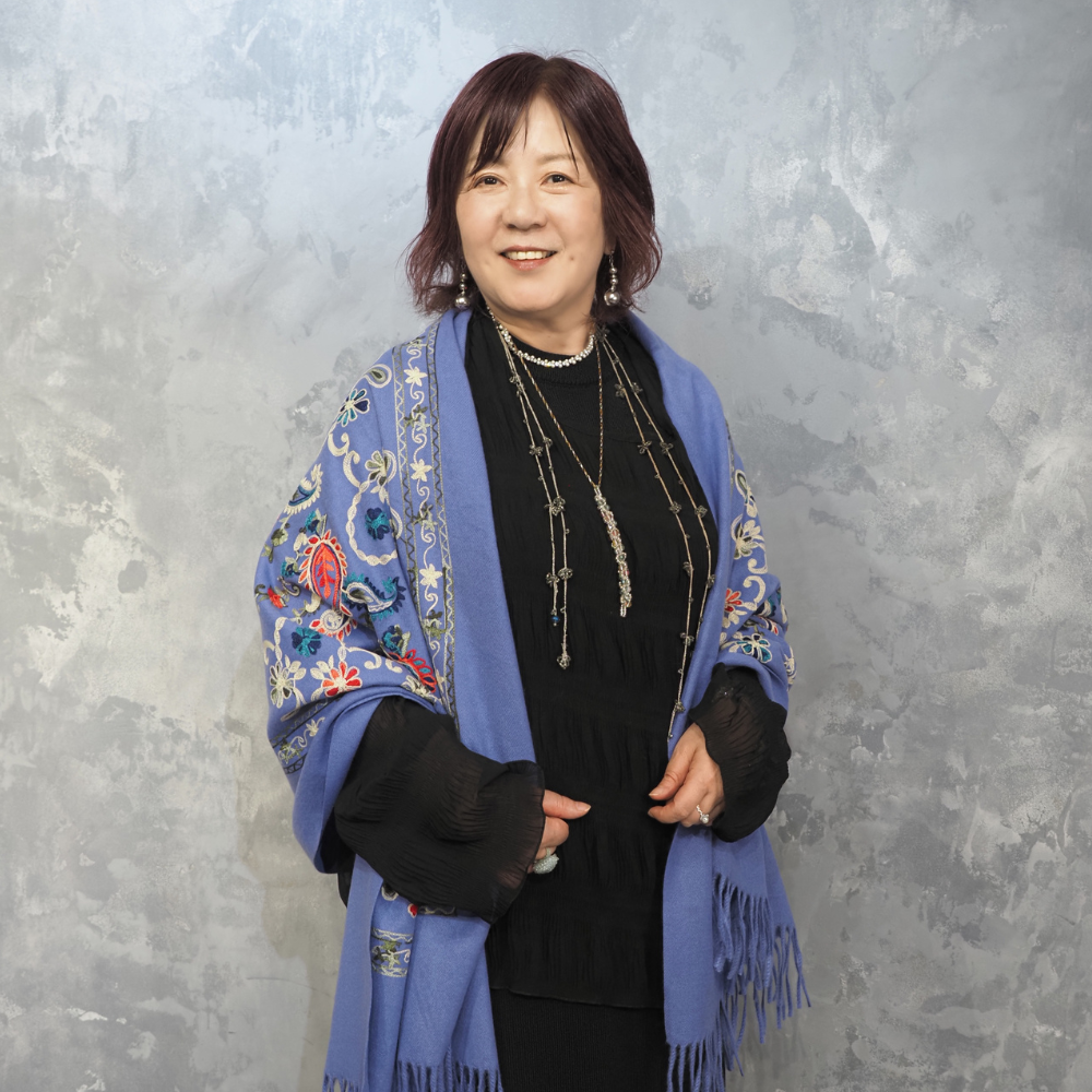 刺繍ストール パープル