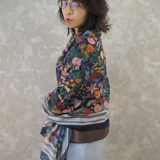 フラワーストール　ネイビー