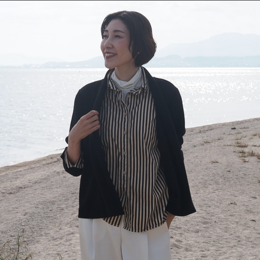 フロントホックジャージーカーディガン